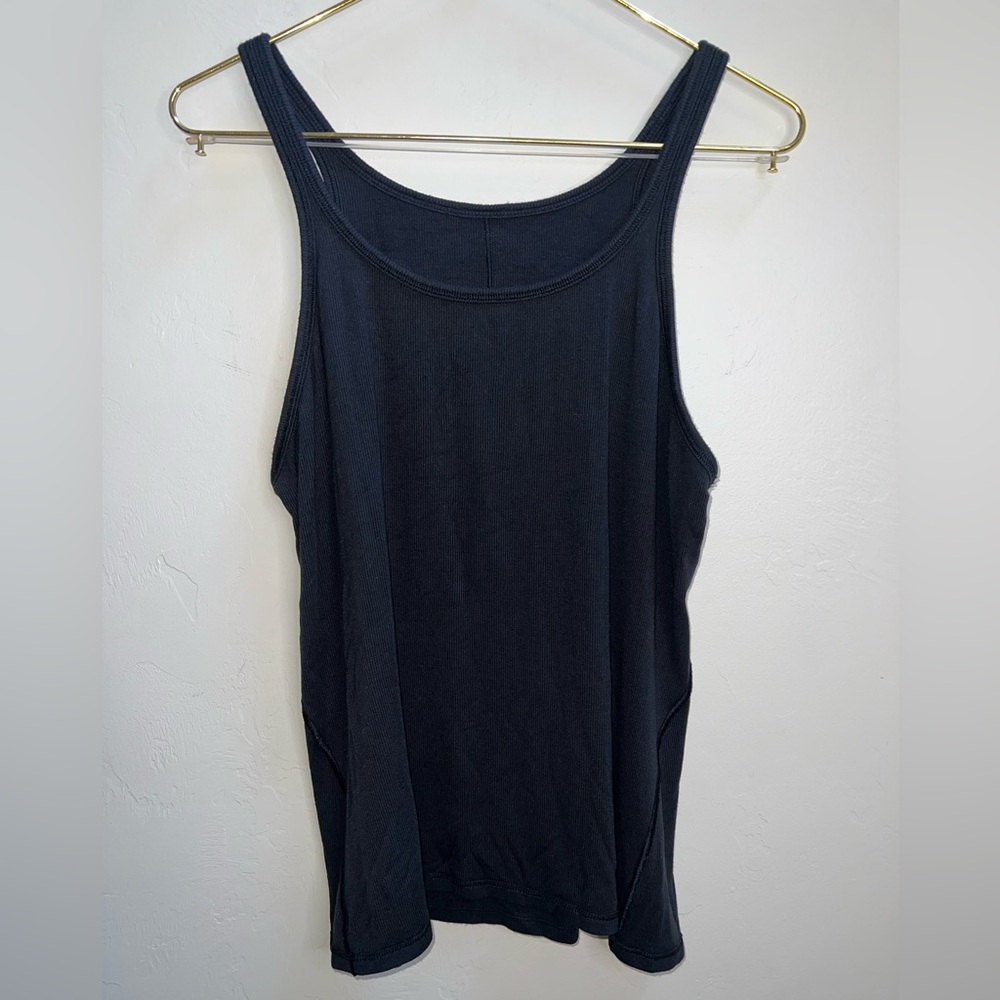 lululemon athletica Black Ribbed Scoop Tank Top